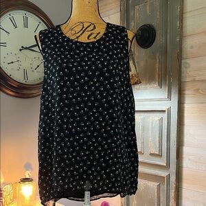 Vince Camuto Black Floral Sleeveless Tank